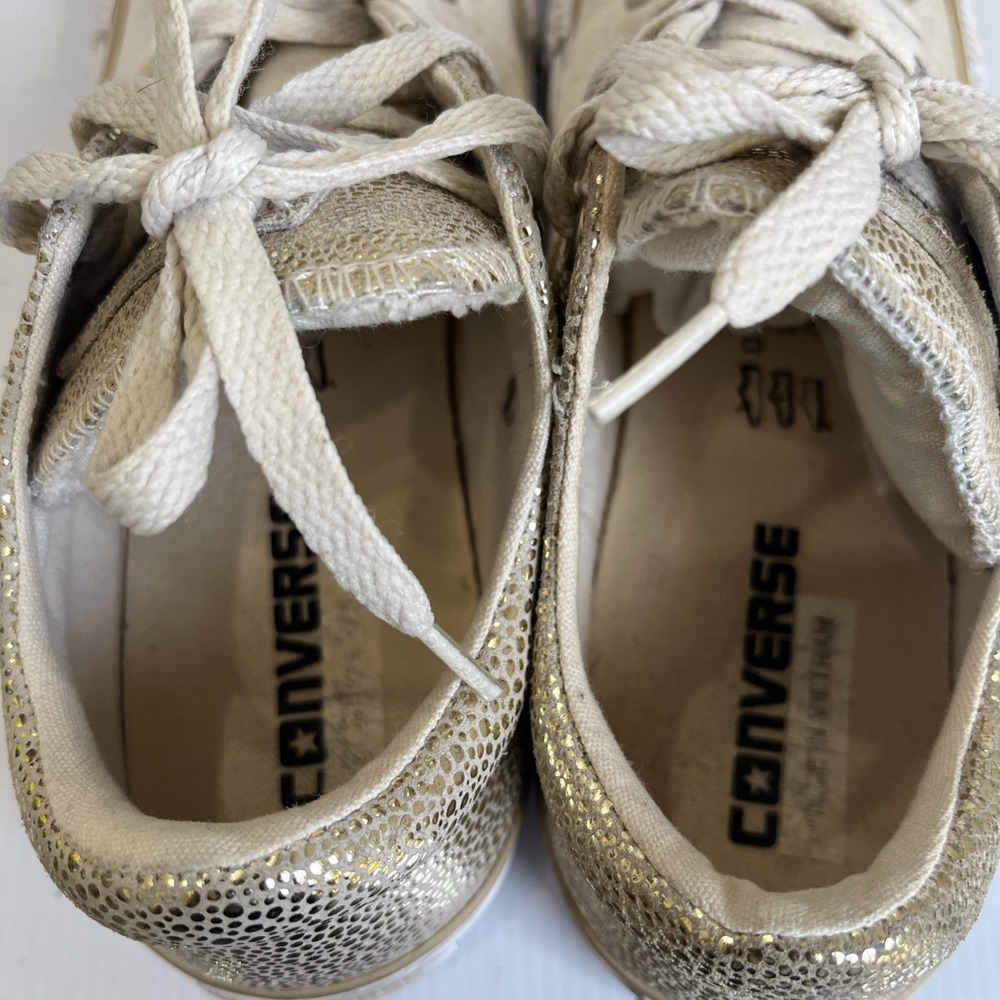 Converse Chuck Taylor All Star Madison Metallic Gold Off White Canvas Shoes Sz 8 - Picture 10 of 14